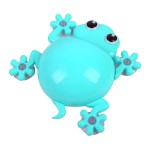 Toothbrush and toothpaste holder, frog, light blue color